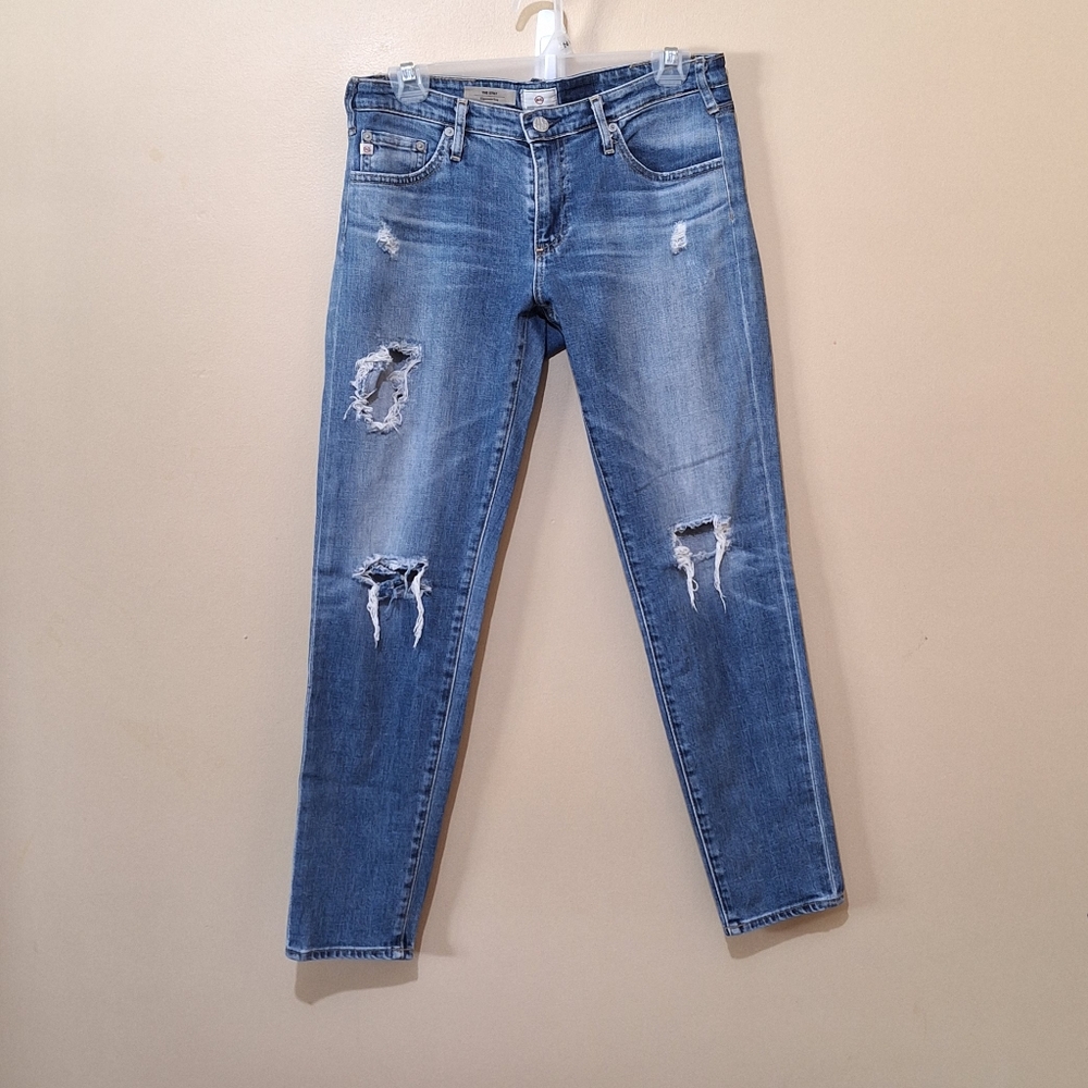 AG Adriano Goldschmied The Stilt Cigarette Leg Distressed Jeans